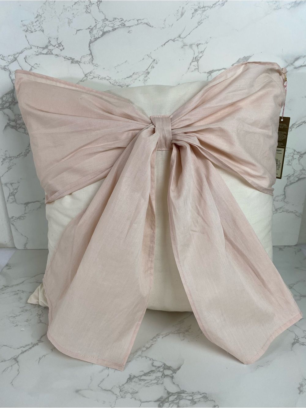 LC Lauren Conrad Blush Pink Bow Accent Pillow Cover